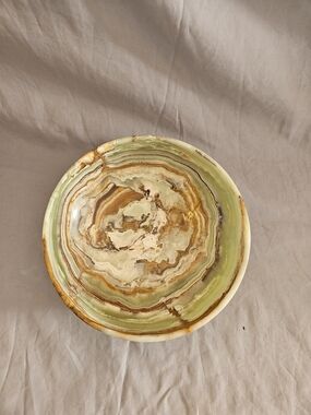 Green and Brown Decorative Onyx Bowl - Home Art